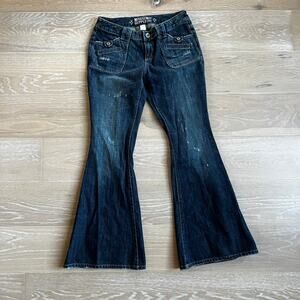 Mossimo Supply Co Distressed Low-Rise Flare Jeans Juniors sz 9 y2k